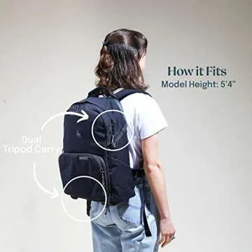 BREVITE - The Jumper - Compact Camera Backpacks for Photographers - A Minimalist & Travel-friendly Photography Backpack Compatible With Both Laptop & DSLR Accessories 18L (Triple Black)