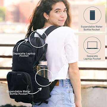 BREVITE - The Jumper - Compact Camera Backpacks for Photographers - A Minimalist & Travel-friendly Photography Backpack Compatible With Both Laptop & DSLR Accessories 18L (Triple Black)