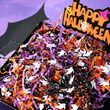 Halloween Ghost Confetti Crinkle Cut Paper Filler