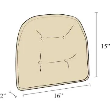 Klear Vu Omega Non-Slip Universal Chair Cushions for Dining Room, Kitchen and Office Use, U-Shaped Skid-Proof Seat Pad, 15x16 Inches 2 Pack Gingham Navy 2 Count