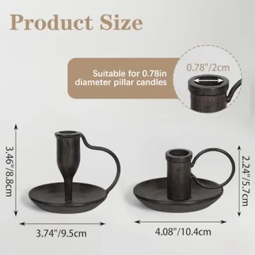 Stylish Matte Black Iron Candle Holders - Set of 2
