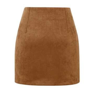 Stylish IDEALSANXUN Women's Suede Mini Skirt for Fall