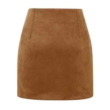Stylish IDEALSANXUN Women's Suede Mini Skirt for Fall