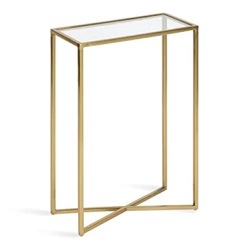 Kate and Laurel Jaspur Modern Slim Side Table - Chic Gold Finish for Any Room