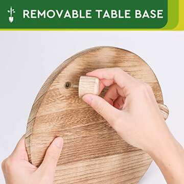 Woodreen 2 Pack Wood Stool Plant Riser, Round Small Plant Stand, Rustic Stool Flower Pot Holder, Modern Decorative Display Stand, Wooden Tray for Home Kitchen, Patio, Garden Decor