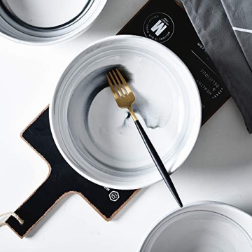 Yundu Gray Marble Porcelain Bowls Set of 3 Microwave Safe