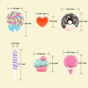 Kawaii Nail Charms, 50 Pcs Slime Charms Bulk, Candy Charms for Acrylic Nails, Cute Flatback Resin Ch...