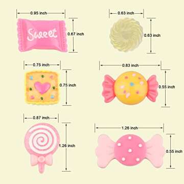 Kawaii Nail Charms, 50 Pcs Slime Charms Bulk, Candy Charms for Acrylic Nails, Cute Flatback Resin Charms for DIY Crafts Making, Ornament Scrapbooking