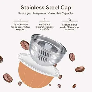 Stainless Steel Vertuo Next Reusable Pods - 3 Sizes, Eco-Friendly