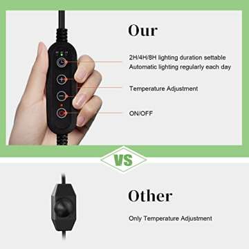 Buddypuppy Reptile Heat Lamp, UVA UVB Reptile Light with 360° Rotatable Hose and Timed, Heating Lam...