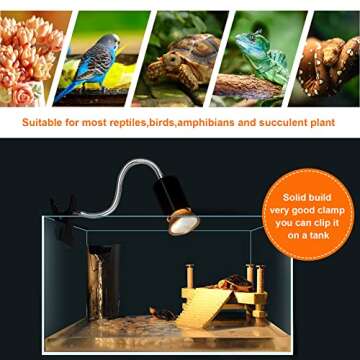 Buddypuppy Reptile Heat Lamp with Adjustable UVA UVB Bulbs
