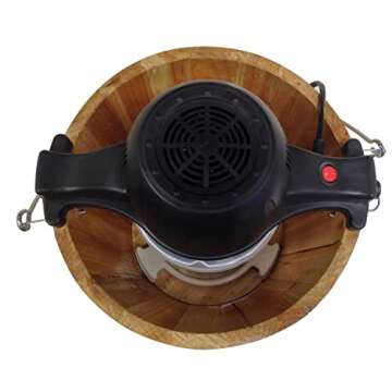 Elite Gourmet Old Fashioned 6 Quart Vintage Wood Bucket Electric Ice Cream Maker Machine Appalachian, *Bonus Classic Die-Cast Hand Crank for Churning, Uses Ice and Rock Salt Churns Ice Cream in Minute