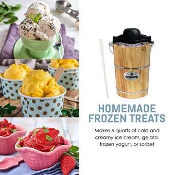 Elite Gourmet 6 Quart Electric Ice Cream Maker for Homemade Desserts