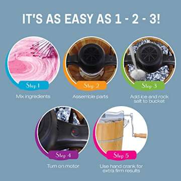 Elite Gourmet Old Fashioned 6 Quart Vintage Wood Bucket Electric Ice Cream Maker Machine Appalachian, *Bonus Classic Die-Cast Hand Crank for Churning, Uses Ice and Rock Salt Churns Ice Cream in Minute