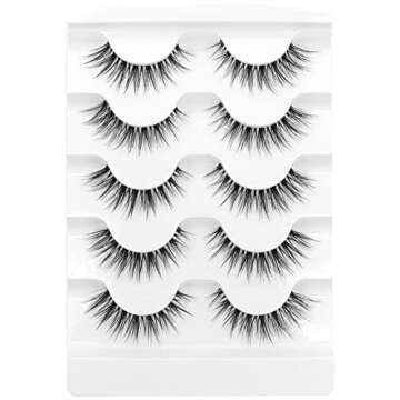 Veleasha Lashes Wispy False Eyelashes 100% Handmade Eyelashes Natural Look Fake Lashes Lightweight L...