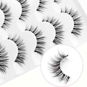 Veleasha Wispy False Eyelashes 5 Pairs Lightweight Clear Band