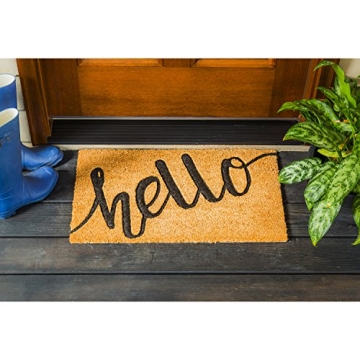 Evergreen Hello Coir Doormat Perfect for Your Entryway