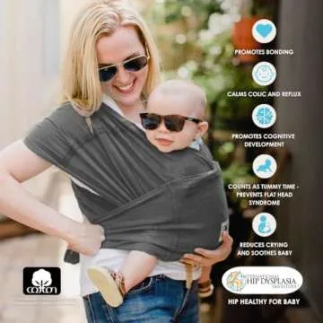 Breeze Baby K'tan Baby Carrier, #1 Easy Pre-Wrapped Baby Sling Gift | Breathable 100% Cotton Mesh | Hands Free Wrap for Infants | No Rings Or Buckles | Newborn to Toddler up to 35lb (See Size Chart)
