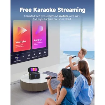 Ikarao Karaoke Machine with Bluetooth & 2 Microphones