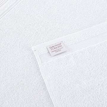 Qute Home 100% Turkish Cotton Bath Towel Set, Quick Dry Soft and Absorbent, 4 Premium Quality Towels for Bathroom (White)