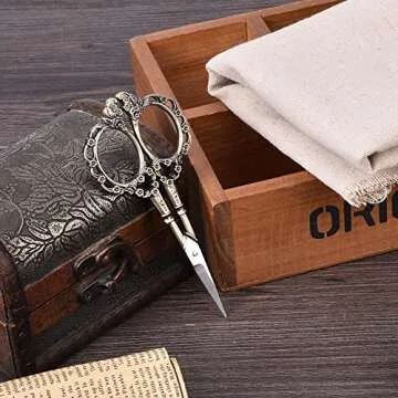 Antique Vintage Style Scissor Cutting Embroidery Flower Pattern Scissors Sewing Tool Tailor Scissors Household DIY Sewing Accessories (#1)
