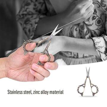 Antique Vintage Style Scissor Cutting Embroidery Flower Pattern Scissors Sewing Tool Tailor Scissors Household DIY Sewing Accessories (#1)