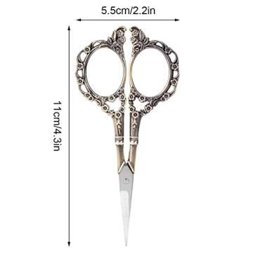 Antique Vintage Style Scissor Cutting Embroidery Flower Pattern Scissors Sewing Tool Tailor Scissors Household DIY Sewing Accessories (#1)