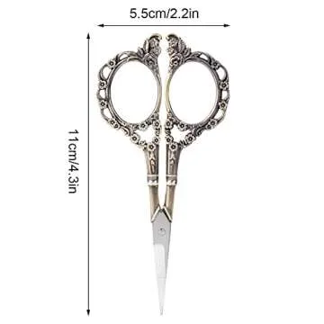 Antique Vintage Style Scissor Cutting Embroidery Flower Pattern Scissors Sewing Tool Tailor Scissors Household DIY Sewing Accessories (#1)