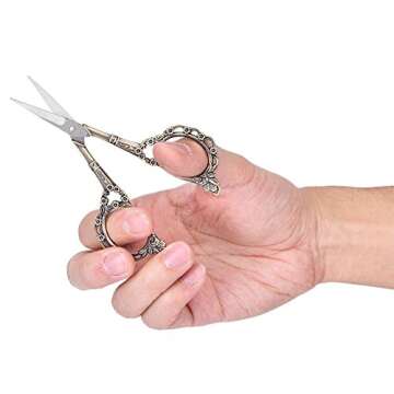 Antique Vintage Style Scissor Cutting Embroidery Flower Pattern Scissors Sewing Tool Tailor Scissors Household DIY Sewing Accessories (#1)