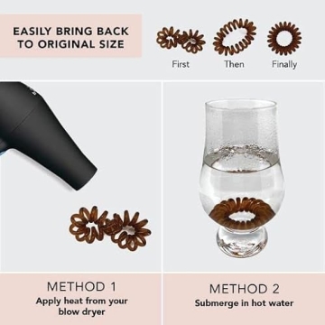 Kitsch Waterproof Spiral Hair Ties for Women - Stylish & Durable