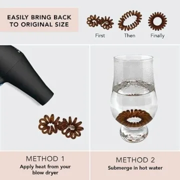 Kitsch Waterproof Spiral Hair Ties for Women - Stylish & Durable