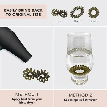 Kitsch Waterproof Spiral Hair Ties for Women - Stylish & Durable