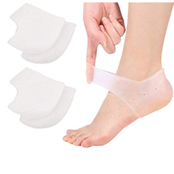 VivoFoot 2 Pairs Gel Heel Protectors, Blister Prevention Heel Sleeves, Silicone Heel Cups & Ankle Pr...