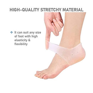 VivoFoot 2 Pairs Gel Heel Protectors, Blister Prevention Heel Sleeves, Silicone Heel Cups & Ankle Protectors for Heel Pain and Cracked Heels Relief for Men and Women