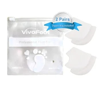 VivoFoot 2 Pairs Gel Heel Protectors, Blister Prevention Heel Sleeves, Silicone Heel Cups & Ankle Protectors for Heel Pain and Cracked Heels Relief for Men and Women