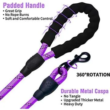 Durable 5FT Dog Leashes with Reflectors & Comfort Handles