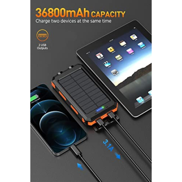 Mregb Solar Power Bank 36800mAh with QC 3.0