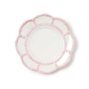 Two's Company Pink Bamboo Touch Salad Plates, 8.75-Inch, Melamine, Set of 4