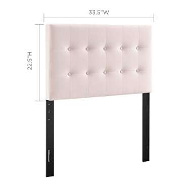 Modway Emily Twin Biscuit Tufted Performance Velvet Headboard, Pink