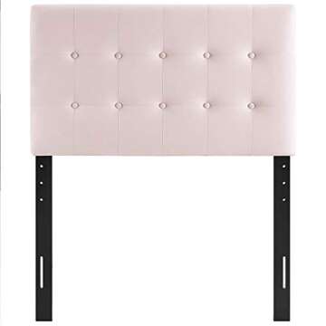 Modway Emily Twin Biscuit Tufted Performance Velvet Headboard, Pink