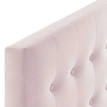 Modway Emily Twin Velvet Headboard in Soft Pink, Stylish Design