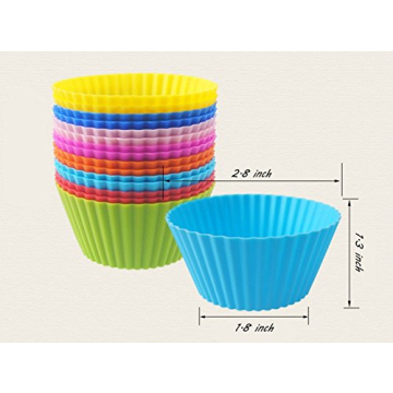 Baking Cups 24 Pack Reusable Silicone Muffin Liners