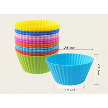 Baking Cups 24 Pack Reusable Silicone Muffin Liners