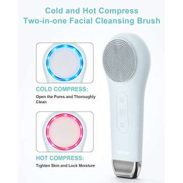 EZBASICS Facial Cleansing Brush face Scrubber Waterproof Face Scrub Brush for Men & Women Rechargeable Face Brushes for Facial Electric Silicone Face Scrubber Cleanser Brush 1 Pack+3 Modes Light Grey