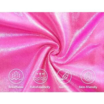 Gnainach Metallic Leggings Girls 5-6 Years Old Holographic Rose Red Fashion Smooth Dance Pants for Children Gymnastics