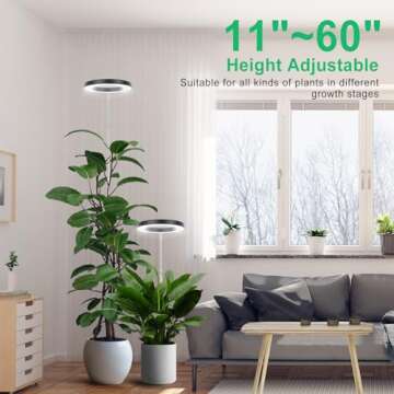 LORDEM Plant Grow Light, Full Spectrum Plant Light for Indoor Plants, Brightness Adjustable LED Grow...
