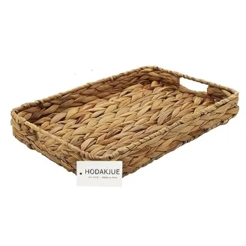 Grass Weaving Tray, Grass Storage Bins for Fruit or Tea,Arts and Crafts. (1) (Tray-A-S)