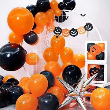 FOTIOMRG 110pcs Orange Balloon Garland Arch Kit, 18 12 10 5 inch Orange Latex Balloons Different Sizes Pack for Birthday Graduation Baby Shower Halloween Christmas Wedding Party Decorations