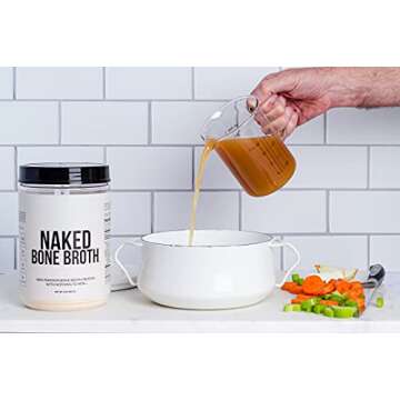 Naked Bone Broth - Beef Bone Broth Protein Powder - 20G Protein, Only 1 Ingredient - Gut Health and Joint Supplement - Unflavored - No GMO, Gluten, Or Soy - 1 Pound