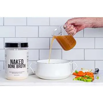Naked Bone Broth - Beef Bone Broth Protein Powder - 20G Protein, Only 1 Ingredient - Gut Health and Joint Supplement - Unflavored - No GMO, Gluten, Or Soy - 1 Pound